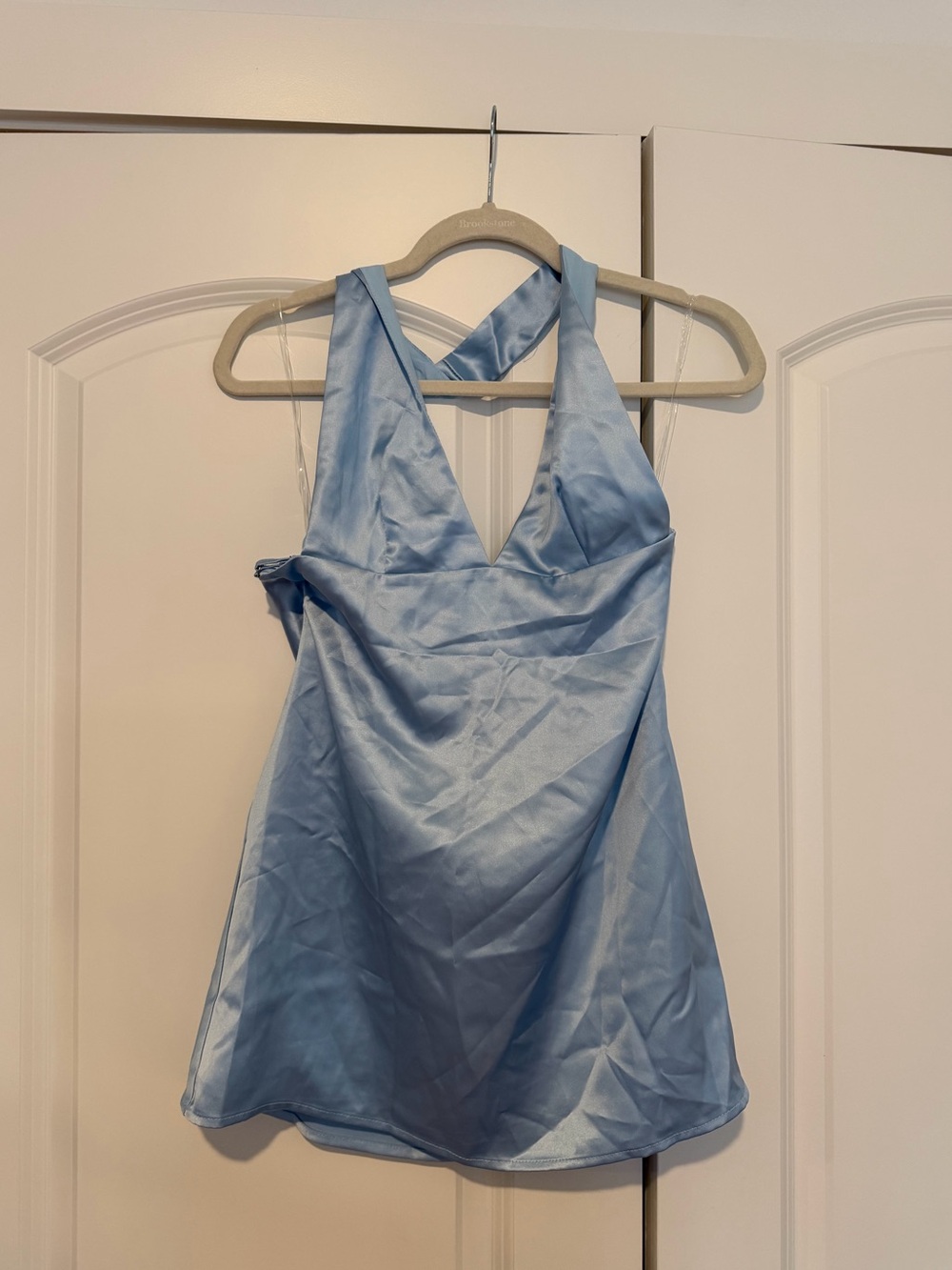 Peppermayo Pale Blue Halter Mini Dress - Picture 2 of 4